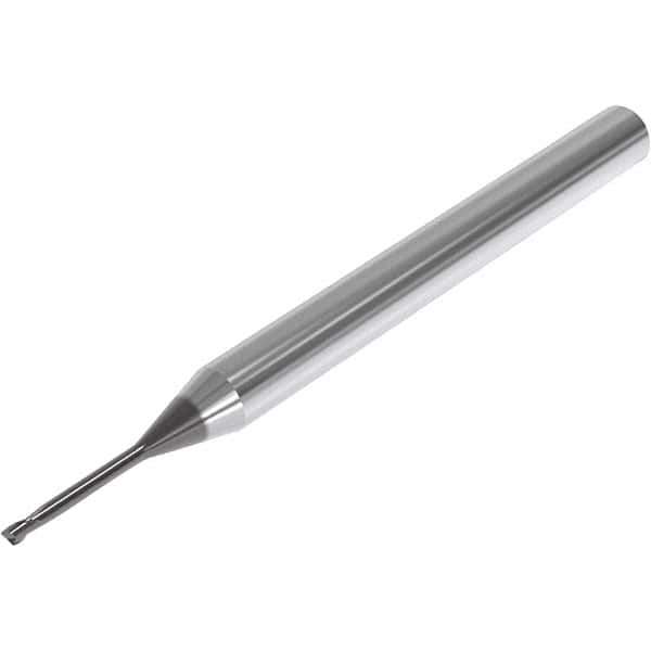 Seco - 1.2mm, 2 Flute, Single End, Solid Carbide, 0.1mm Corner Radius End Mill - 50mm OAL, 30° Helix, Right Hand Flute, 1.8mm LOC, Right Hand Cut, 10mm Extended Reach - Eagle Tool & Supply