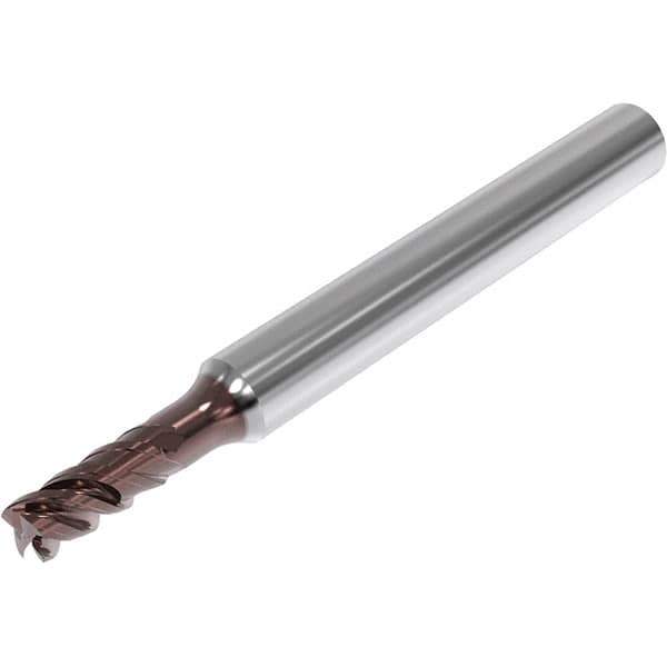 Seco - 3mm, 4 Flute, Single End, Solid Carbide, 0.2mm Corner Radius End Mill - 57mm OAL, 48° Helix, Right Hand Flute, 6mm LOC, Right Hand Cut, 10mm Extended Reach - Eagle Tool & Supply