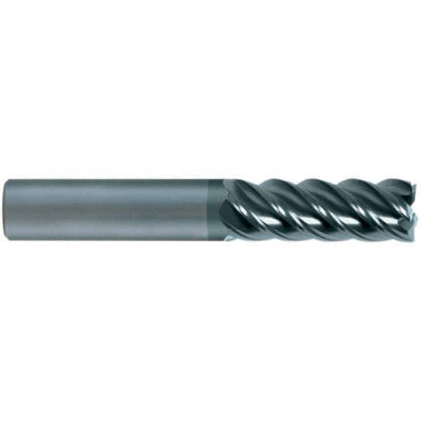 SGS - 20mm, 5 Flute, Single End, Solid Carbide, 0.0591" Corner Radius End Mill - 100mm OAL, 45° Helix, 20mm LOC, Right Hand Cut - Eagle Tool & Supply