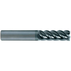 SGS - 20mm, 5 Flute, Single End, Solid Carbide, 0.1575" Corner Radius End Mill - 100mm OAL, 45° Helix, 20mm LOC, Right Hand Cut - Eagle Tool & Supply