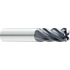 SGS - 1/2", 5 Flute, Single End, Solid Carbide, 0.03" Corner Radius End Mill - 3" OAL, 37° Helix, 1/2" LOC, Right Hand Cut - Eagle Tool & Supply