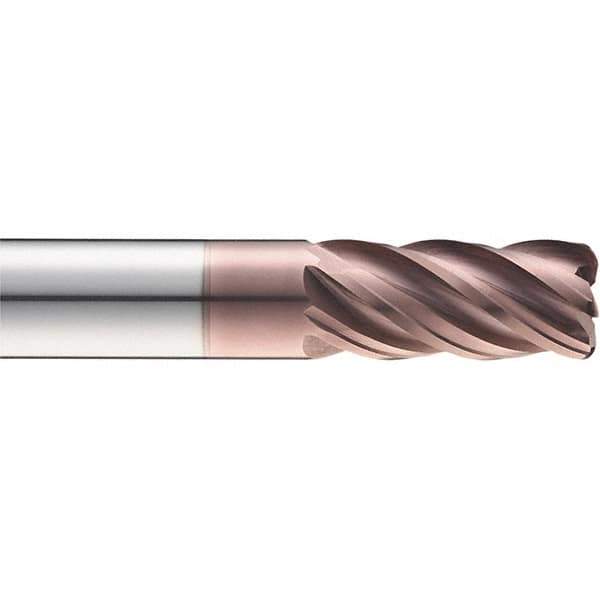 SGS - 7/16", 5 Flute, Single End, Solid Carbide, 0.03" Corner Radius End Mill - 2-3/4" OAL, 37° Helix, 7/16" LOC, Right Hand Cut - Eagle Tool & Supply