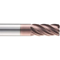 SGS - 7/16", 5 Flute, Single End, Solid Carbide, 0.015" Corner Radius End Mill - 2-3/4" OAL, 37° Helix, 7/16" LOC, Right Hand Cut - Eagle Tool & Supply
