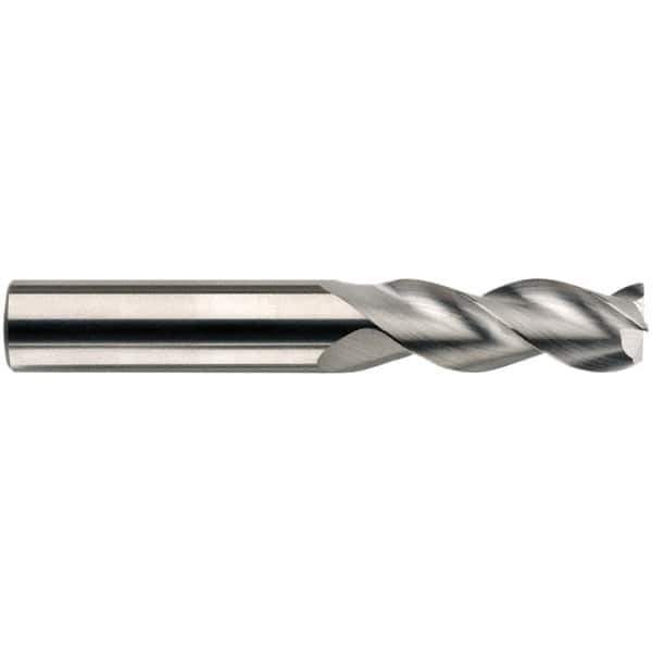 SGS - 12mm, 3 Flute, Single End, Solid Carbide, 0.0984" Corner Radius End Mill - 100mm OAL, 38° Helix, 48mm LOC, Right Hand Cut - Eagle Tool & Supply