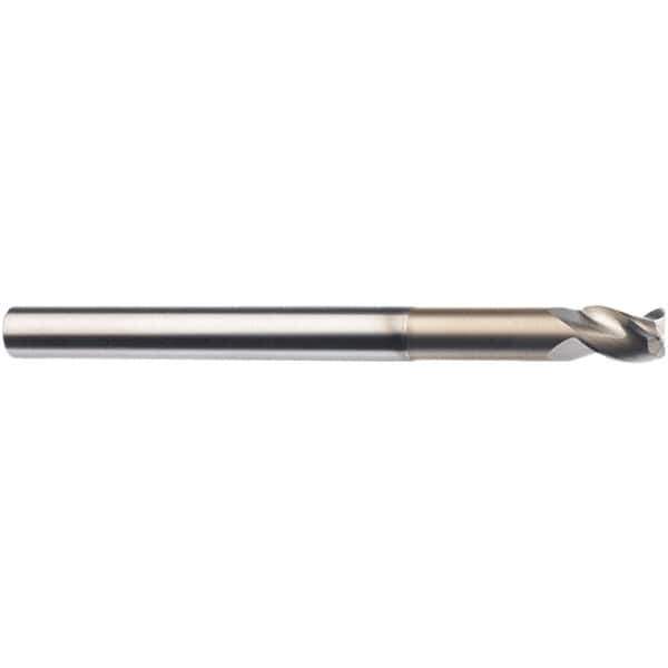 SGS - 8mm, 3 Flute, Single End, Solid Carbide, 0.0197" Corner Radius End Mill - 75mm OAL, 38° Helix, 32mm LOC, Right Hand Cut - Eagle Tool & Supply