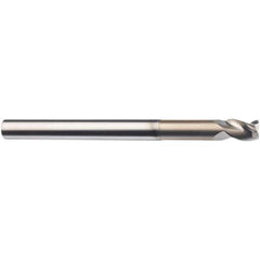 SGS - 8mm, 3 Flute, Single End, Solid Carbide, 0.0197" Corner Radius End Mill - 75mm OAL, 38° Helix, 32mm LOC, Right Hand Cut - Eagle Tool & Supply