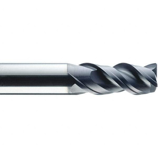 SGS - 10mm, 3 Flute, Single End, Solid Carbide, 0.0591" Corner Radius End Mill - 72mm OAL, 27mm LOC, Right Hand Cut - Eagle Tool & Supply