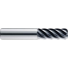 SGS - 6mm, 6 Flute, Single End, Solid Carbide, 0.0394" Corner Radius End Mill - 63mm OAL, 41° Helix, 19mm LOC, Right Hand Cut - Eagle Tool & Supply
