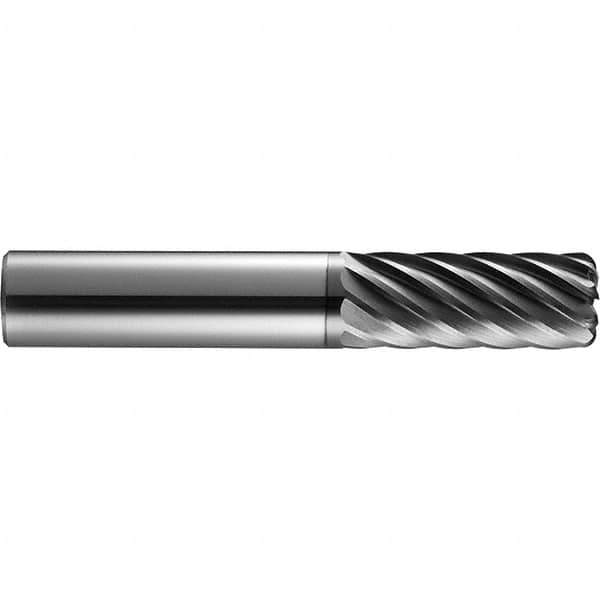 SGS - 12mm, 9 Flute, Single End, Solid Carbide, 0.0984" Corner Radius End Mill - 83mm OAL, 35° Helix, 26mm LOC, Right Hand Cut - Eagle Tool & Supply