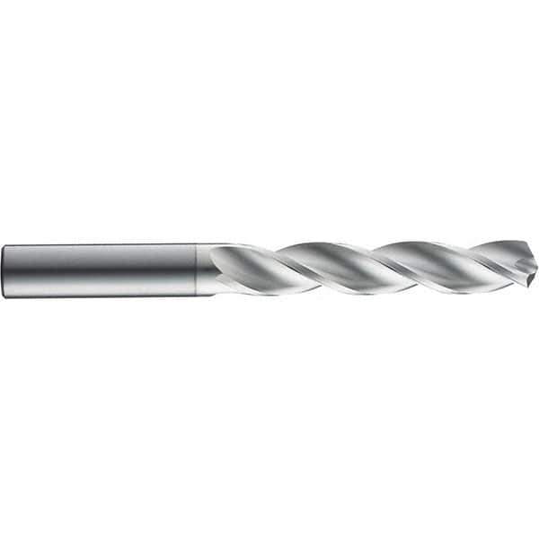 SGS - 1mm 124° Solid Carbide Jobber Drill - TiB2 Finish, Right Hand Cut, Spiral Flute, Straight Shank, 91mm OAL, Notched Point - Eagle Tool & Supply