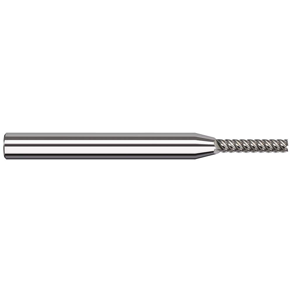 Harvey Tool - 0.5mm, 0.1" LOC, 1/8" Shank Diam, 2-1/2" OAL, 4 Flute Solid Carbide Square End Mill - Exact Industrial Supply