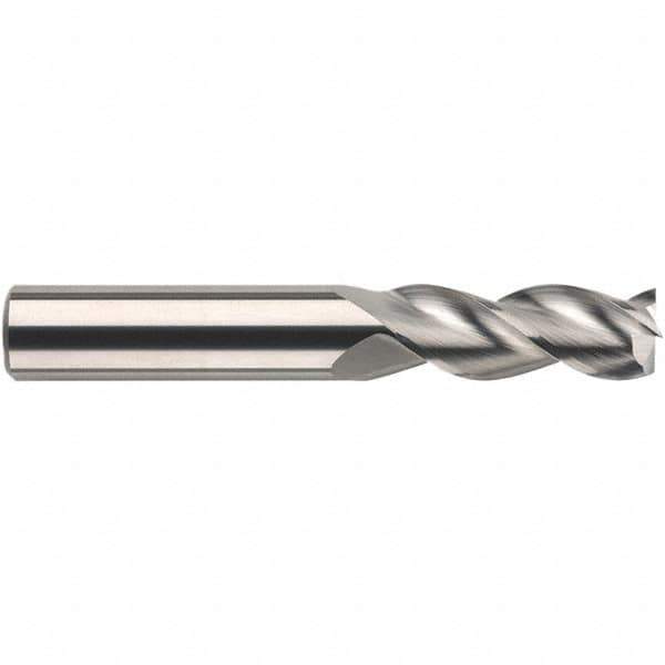 SGS - 10mm, 14mm LOC, 10mm Shank Diam, 100mm OAL, 3 Flute, Solid Carbide Square End Mill - Single End, TiB2 Finish, Spiral Flute, 38° Helix, Centercutting, Right Hand Cut, Right Hand Flute, Series 43MS - Eagle Tool & Supply