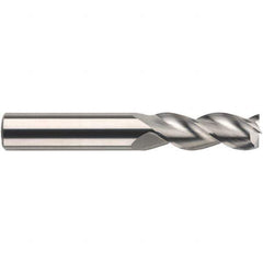 SGS - 20mm, 25mm LOC, 20mm Shank Diam, 150mm OAL, 3 Flute, Solid Carbide Square End Mill - Single End, TiB2 Finish, Spiral Flute, 38° Helix, Centercutting, Right Hand Cut, Right Hand Flute, Series 43MS - Eagle Tool & Supply