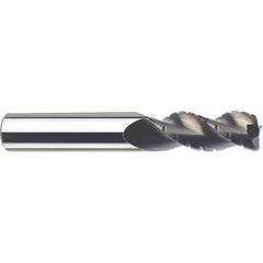 SGS - 6mm Diam, Coarse Pitch, 19mm LOC, 3 Flute Solid Carbide 0.3" Corner Radius Roughing End Mill - TiB2 Finish, 63mm OAL, 6mm Shank Diam, Centercutting, 38° Helix - Eagle Tool & Supply