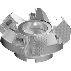 Seco - 100mm Cut Diam, 32mm Arbor Hole, 9mm Max Depth of Cut, 48° Indexable Chamfer & Angle Face Mill - 5 Inserts, 63 Insert, Right Hand Cut, 5 Flutes, Through Coolant, Series R220.54 - Eagle Tool & Supply