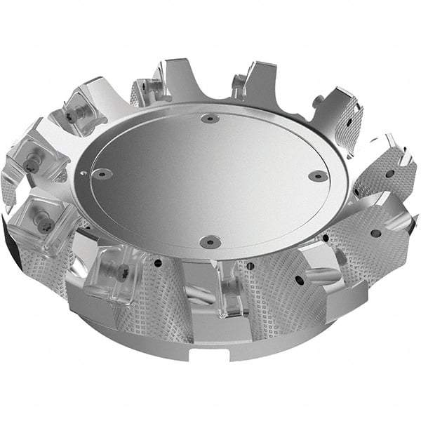 Seco - 160mm Cut Diam, 40mm Arbor Hole, 9mm Max Depth of Cut, 48° Indexable Chamfer & Angle Face Mill - 11 Inserts, 63 Insert, Right Hand Cut, 11 Flutes, Through Coolant, Series R220.54 - Eagle Tool & Supply