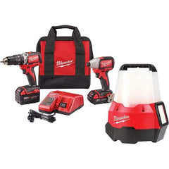 Milwaukee Tool - 18 Volt Cordless Tool Combination Kit - Includes 1/2" Brushless Hammer Drill/Driver & Brushless 1/4" Impact Driver, Lithium-Ion Battery Included - Eagle Tool & Supply