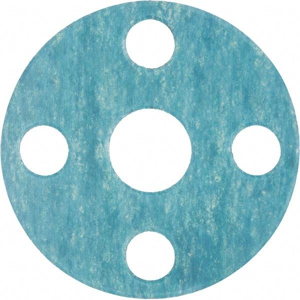 Value Collection - 2" Pipe, 2-3/8" ID x 6-1/2" OD Flange Gasket - Aramid Fiber with Buna-N Binder, Blue, 1/8" Thick - Eagle Tool & Supply