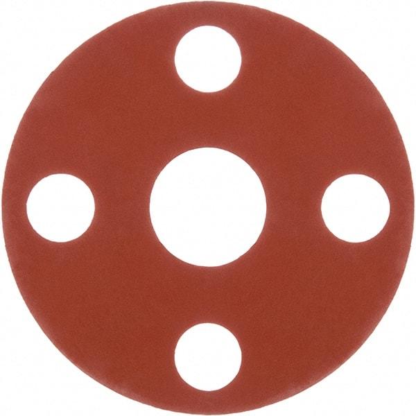 Value Collection - 1" Pipe, 1-5/16" ID x 4-1/4" OD Flange Gasket - Silicone Rubber, Red, 1/8" Thick - Eagle Tool & Supply