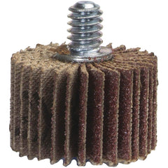 Norton - 1" Diam x 5/8" Face Width, Coarse Aluminum Oxide Coated Mounted Flap Wheel - Eagle Tool & Supply