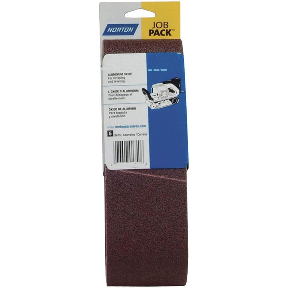 Norton - 3" Wide x 24" OAL, 120 Grit, Aluminum Oxide Abrasive Belt - Eagle Tool & Supply