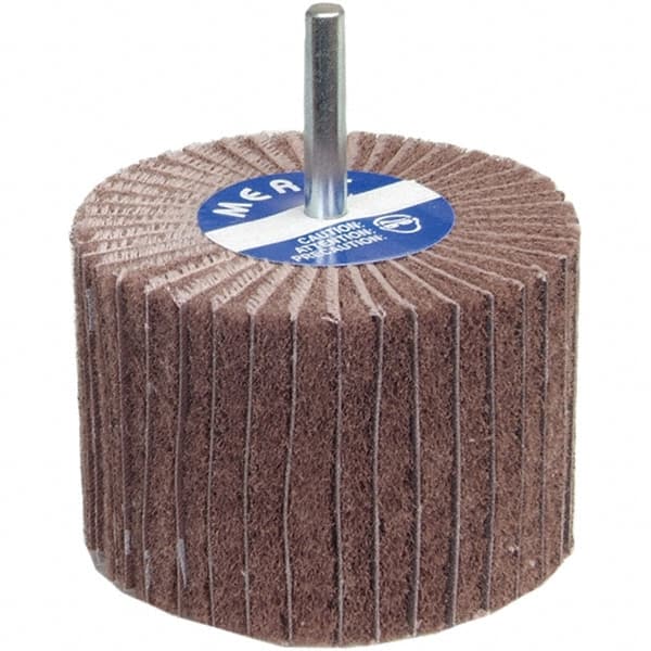 Norton - 2" Diam x 1" Face Width, Very Fine Aluminum Oxide Nonwoven Mounted Flap Wheel - Eagle Tool & Supply