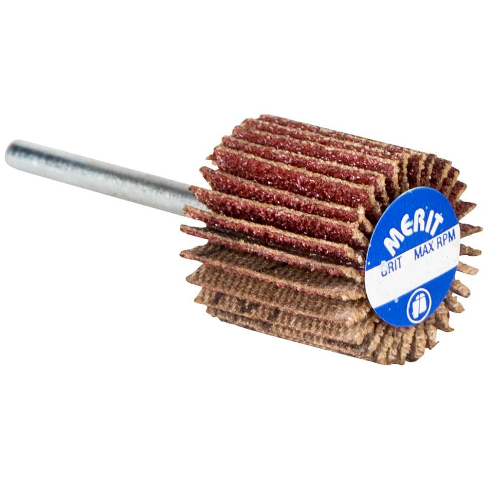 Norton - 3/4" Diam x 5/8" Face Width, Coarse Aluminum Oxide Coated Mounted Flap Wheel - Eagle Tool & Supply