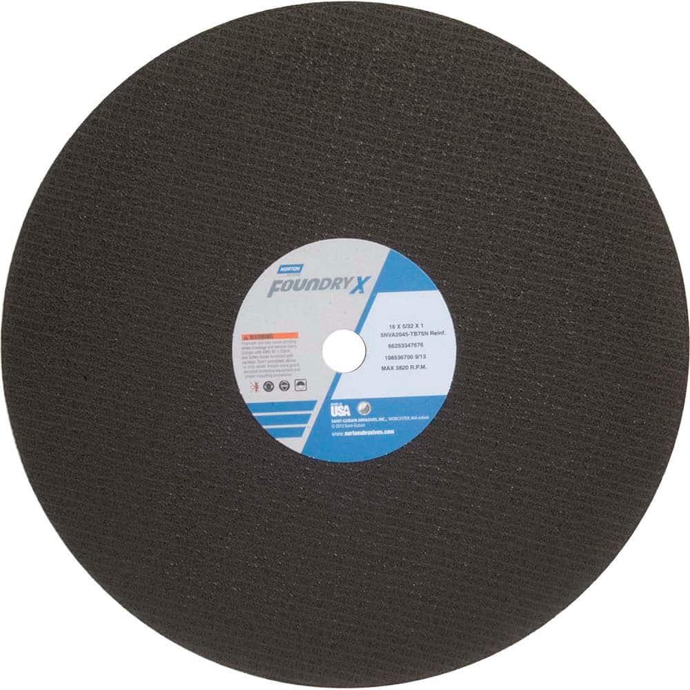 Norton - 16 x 5/32, 1" Hole 24 Grit Zirconia Alumina Cutoff Wheel - Eagle Tool & Supply