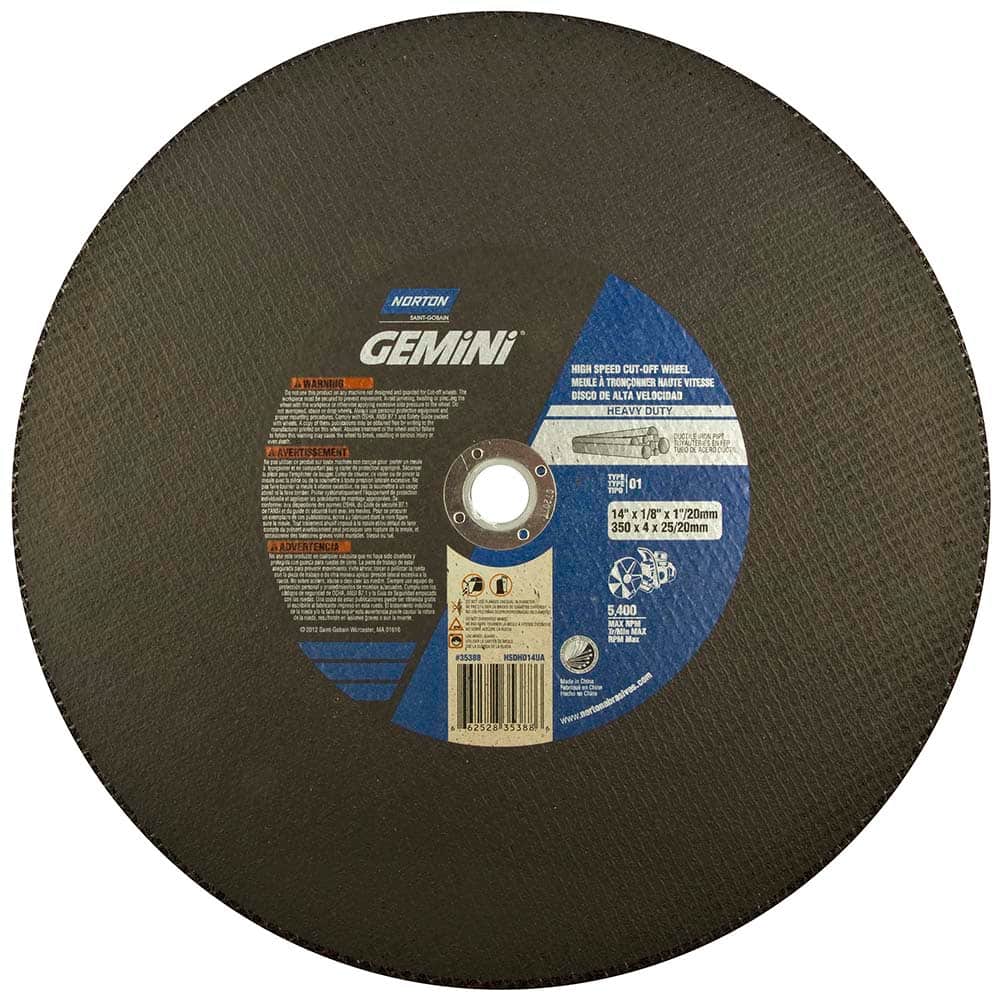 Norton - 14 x 1/8, 1" Hole 24 Grit Silicon Carbide Cutoff Wheel - Eagle Tool & Supply