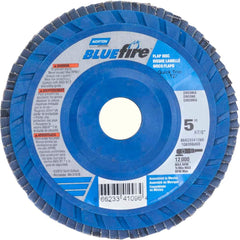 Norton - 5" 80 Grit 7/8" Center Hole Type 27 Zirconia Alumina Flap Disc - Eagle Tool & Supply