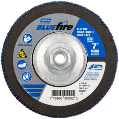 Norton - 7" 40 Grit 5/8-11 Center Hole Type 27 Zirconia Alumina Flap Disc - Eagle Tool & Supply
