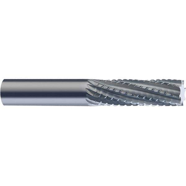 SGS - 10mm Diam, 28mm LOC, Plain End, Solid Carbide Diamond Pattern Router Bit - Right Hand Cut, 63mm OAL, Use on Carbon Composite - Eagle Tool & Supply