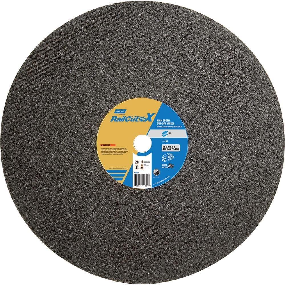 Norton - 16 x 1/8, 1" Hole 24 Grit Zirconia Alumina Cutoff Wheel - Eagle Tool & Supply