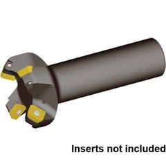 Kennametal - 63mm Cut Diam, 6.6mm Max Depth of Cut, 32mm Shank Diam, 130mm OAL, Indexable Chamfer & Angle End Mill - SECW443AEEN7LN Insert Style, Cylindrical Shank, 45° Lead Angle, Through Coolant - Eagle Tool & Supply
