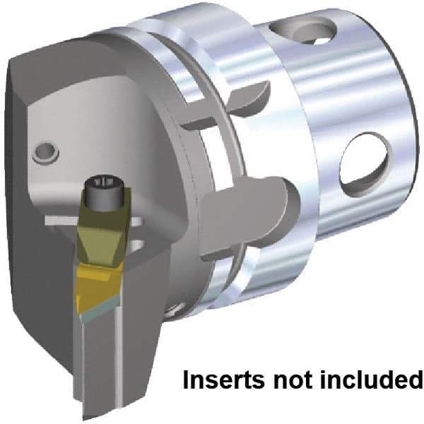 Kennametal - Left Hand Cut, Size KM4X63, VCGR160408 & VPGR332 Insert Compatiblity, External Modular Turning & Profiling Cutting Unit Head - 43mm Ctr to Cutting Edge, 70mm Head Length, Through Coolant, Series Top Notch - Eagle Tool & Supply