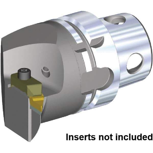 Kennametal - Right Hand Cut, Size KM4X63, VCGR160408 & VPGR332 Insert Compatiblity, External Modular Turning & Profiling Cutting Unit Head - 43mm Ctr to Cutting Edge, 70mm Head Length, Through Coolant, Series Top Notch - Eagle Tool & Supply