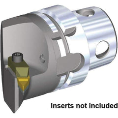 Kennametal - Left Hand Cut, Size KM4X63, VCGR160408 & VPGR332 Insert Compatiblity, Internal Modular Turning & Profiling Cutting Unit Head - 43mm Ctr to Cutting Edge, 70mm Head Length, Through Coolant, Series Top Notch - Eagle Tool & Supply
