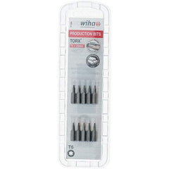Wiha - 1/4" Drive T6 Torx Screwdriver Bit - 1" OAL, Insert Bit - Eagle Tool & Supply