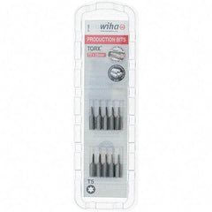 Wiha - 1/4" Drive T5 Torx Screwdriver Bit - 1" OAL, Insert Bit - Eagle Tool & Supply