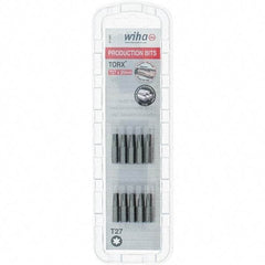Wiha - 1/4" Drive T27 Torx Screwdriver Bit - 1" OAL, Insert Bit - Eagle Tool & Supply