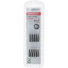 Wiha - 1/4" Drive T20 Torx Screwdriver Bit - 1" OAL, Insert Bit - Eagle Tool & Supply