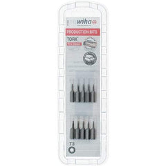 Wiha - 1/4" Drive T3 Torx Screwdriver Bit - 1" OAL, Insert Bit - Eagle Tool & Supply