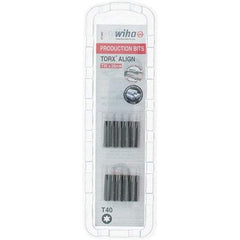 Wiha - 1/4" Drive T40 Torx Screwdriver Bit - 1" OAL, Insert Bit - Eagle Tool & Supply