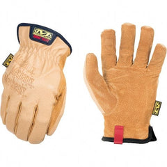 Mechanix Wear - Size S, ANSI Cut Lvl A9, Genuine Leather Cut & Puncture Resistant Gloves - Elastic Cuff, Brown, Paired - Eagle Tool & Supply