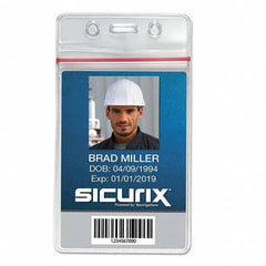 Sicurix - Badge Holders Attachment Type: Clip-On Horizontal or Vertical Holder: Vertical - Eagle Tool & Supply