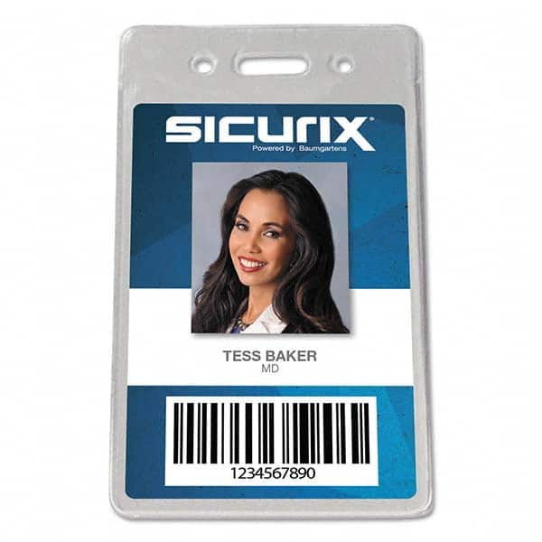 Sicurix - Badge Holders Attachment Type: Clip-On Horizontal or Vertical Holder: Vertical - Eagle Tool & Supply