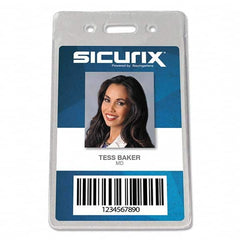 Sicurix - Badge Holders Attachment Type: Clip-On Horizontal or Vertical Holder: Vertical - Eagle Tool & Supply