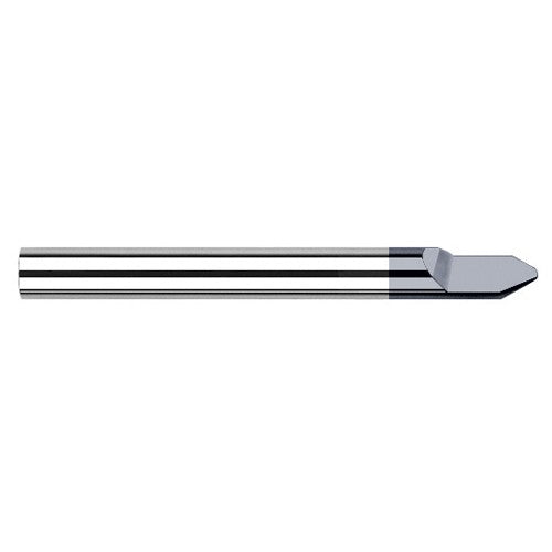 Engraving Cutters - 0.1250″ (1/8″) Shank Diameter × 0.0050″ Radius × 10° included Carbide Radius Engraver, 1 Flute, AlTiN Coated - Exact Industrial Supply