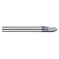 Engraving Cutters - 0.1250″ (1/8″) Shank Diameter × 0.0200″ Radius × 30° included Carbide Radius Engraver, 1 Flute, AlTiN Coated - Exact Industrial Supply