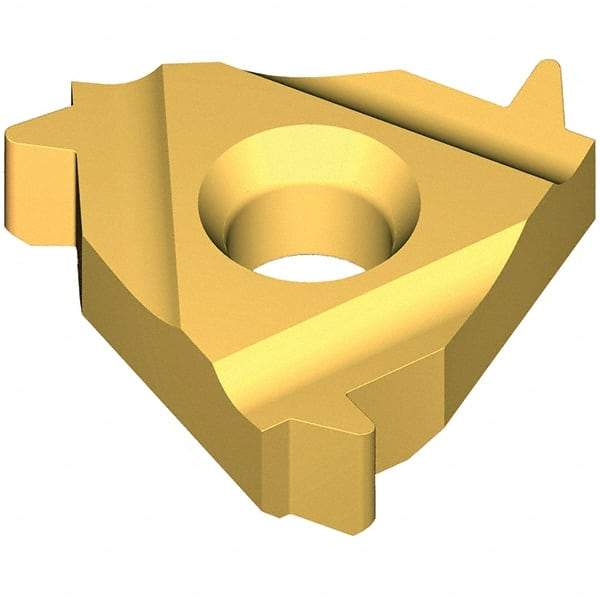 Vargus - 3EL External Left Hand 10 BBUT Laydown Threading Insert - Grade VKX, TiN Coated Carbide - Eagle Tool & Supply